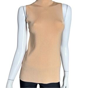 Sleeveless Crewneck Tank Top - Neutral Beige